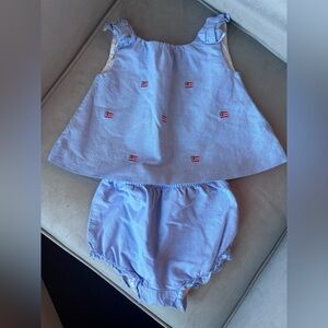 Janie andJack Blue Set with Flag Design
